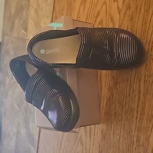 Glolily Black/Silver Prism Kate Comfort Slip - On Clogs-women's 11M